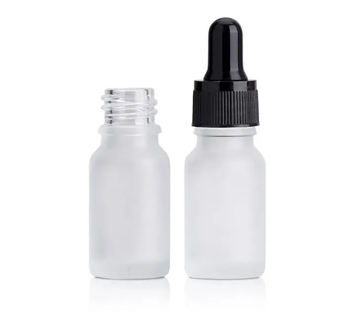 

Wholesale Price Frosted glass dropper bottle vial 10ml empty dropper bottles with eye dropper and childproof caps SN556