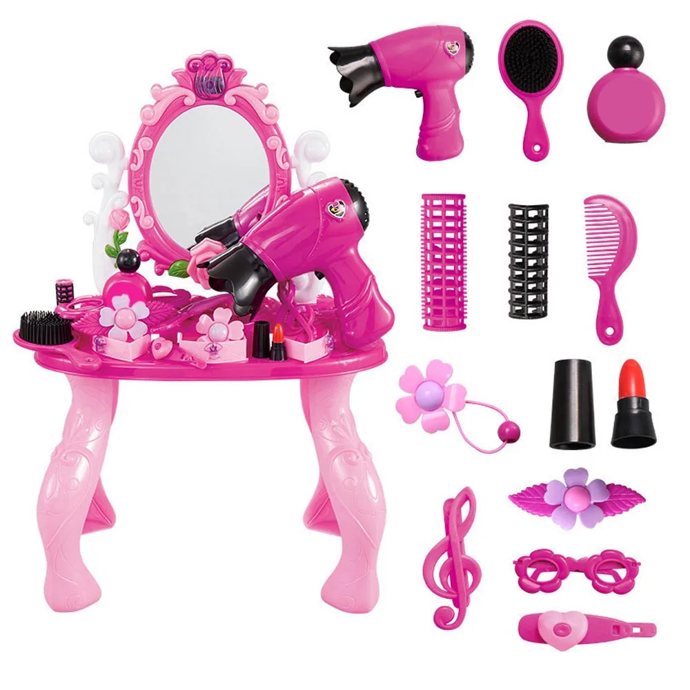 

Набор игрушек для макияжа принцессы для девочек, детские игрушки для красоты, детский имитационный туалетный столик, модные игрушки для дев...