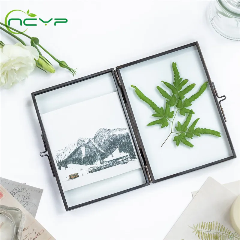 Черная Современная фоторамка NCYP латунные стеклянные рамки для картин складная