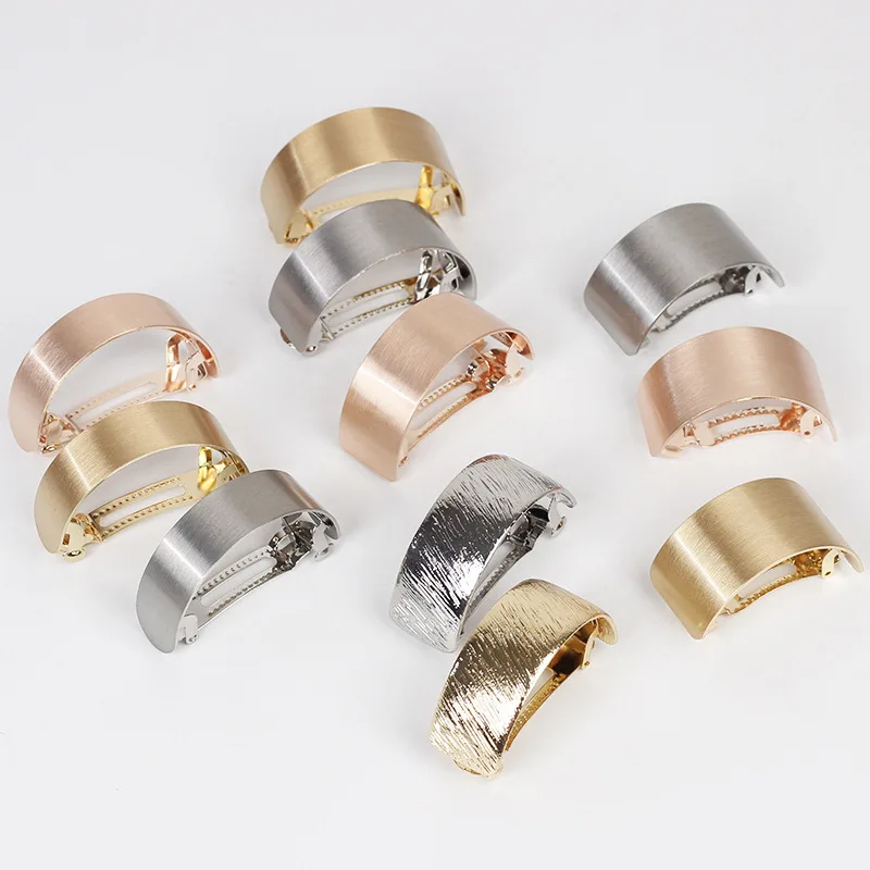 

Women Elegant Brushed Metal Hair Clips Boutique Gold Silver Hair Ponytail Ring Buckle Holder Hairpins Girls Hair Accessories