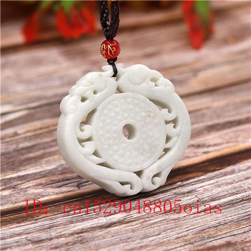 Натуральный белый китайский нефритовый дракон феникс кулон ожерелье очарование