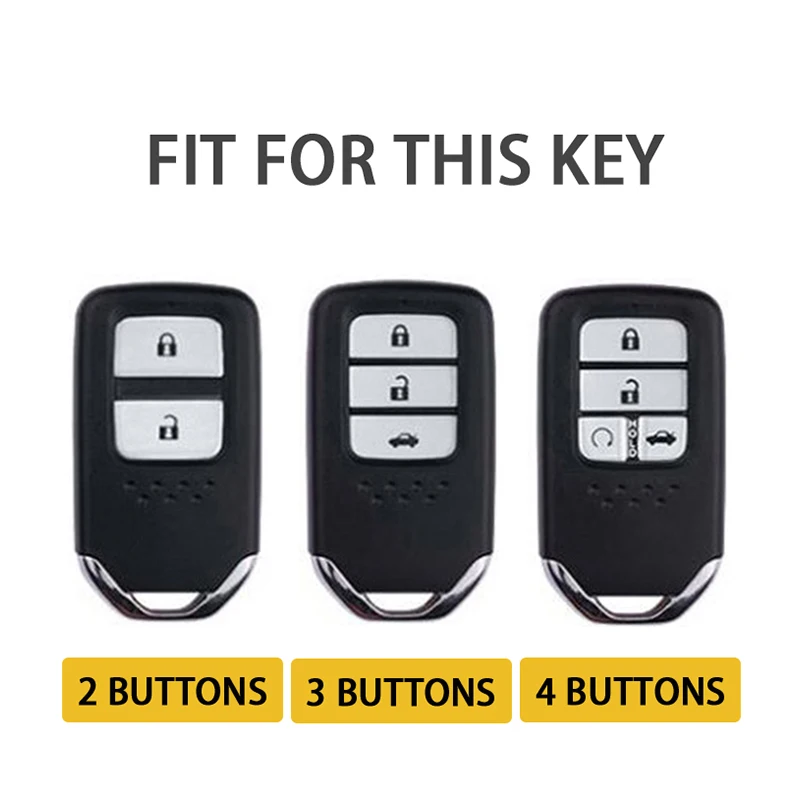 Чехол для автомобильного ключа из ТПУ и кожи с 2/3/4 кнопками Honda 2017 2018 19CRV Pilot Accord Civic