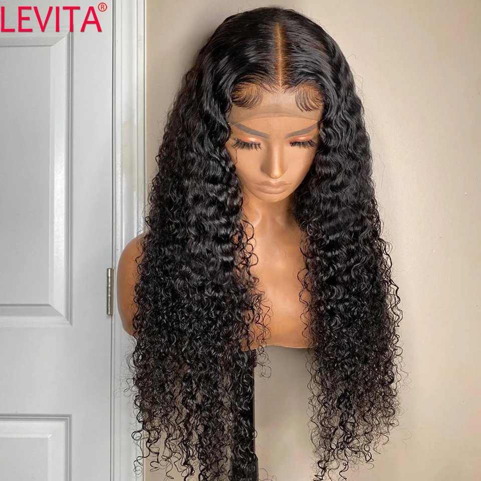 250 Density 30 Inch Afro Kinky Curly Lace Front Human Hair Wig Closure Wig Brazilian 13×4 Lace Frontal Human Hair Wigs For Women