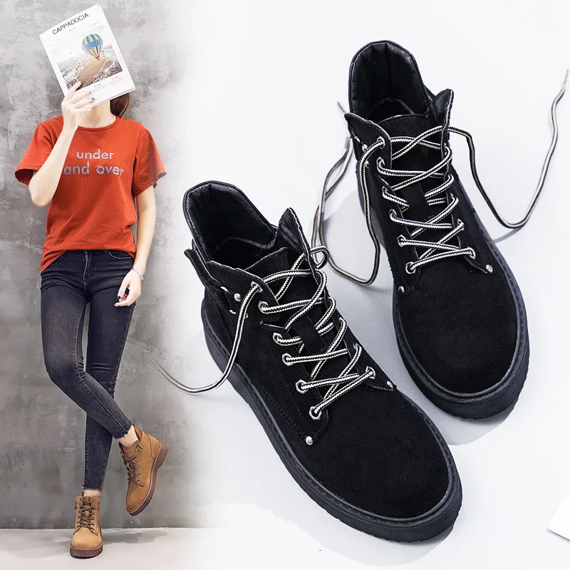 

Ботинки женские из натуральной кожи, зимние, теплые, мотоциклетные, размер 35-40