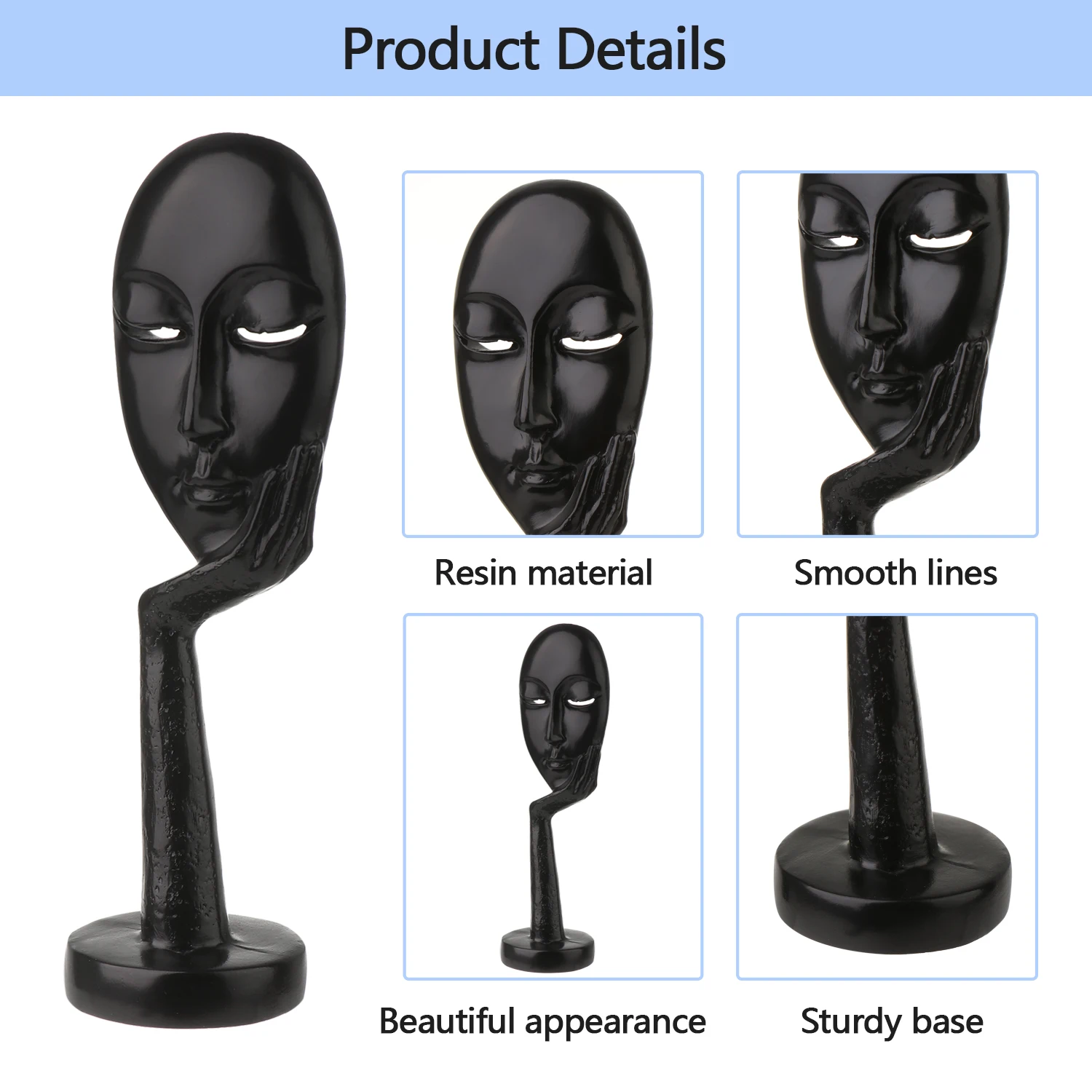 Миниатюрная креативная и абстрактная женщина лицо статуи мышление леди