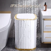 kitchen bathroom toilet trash bin with garbage bag automatic induction waterproof bin with lid 1015l smart sensor garbage bin