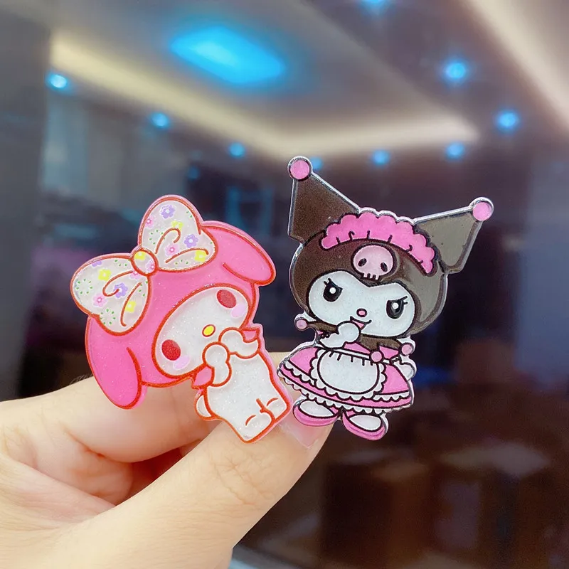 Заколка для волос Sanrio Melody Hello Kitty 2 шт. Мультяшные аксессуары зажим мягкая заколка