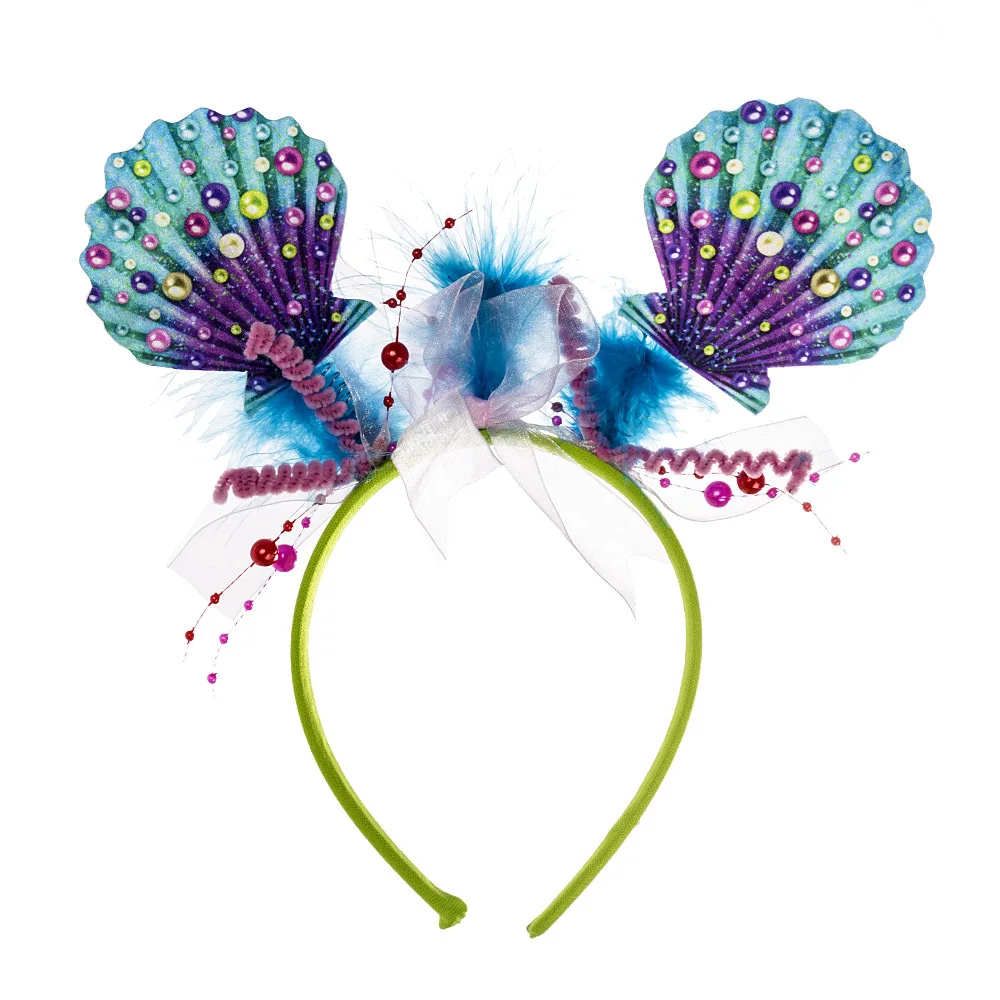 Обруч для волос в форме русалки украшение дня рождения ракушки маленькая