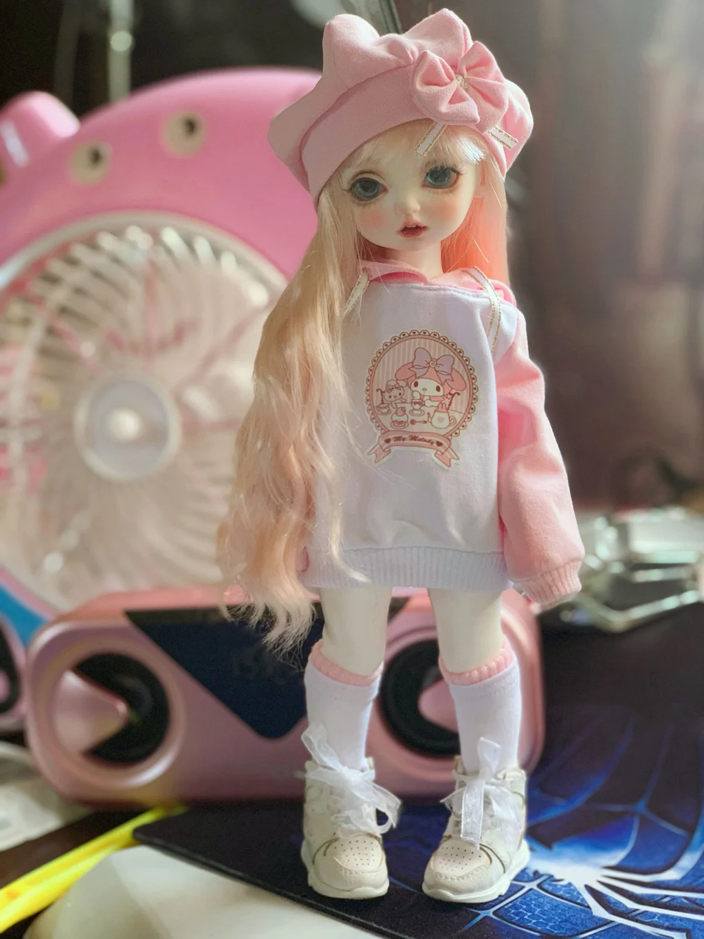 Шарнирная одежда в масштабе 1/6 1/4 милый костюм свитшот + носки шапка комплект