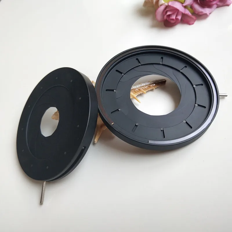 

2-50mm Amplifying Diameter Zoom Optical Iris Diaphragm Aperture Condenser with 11 Blades for Digital Camera Microscope Adapter