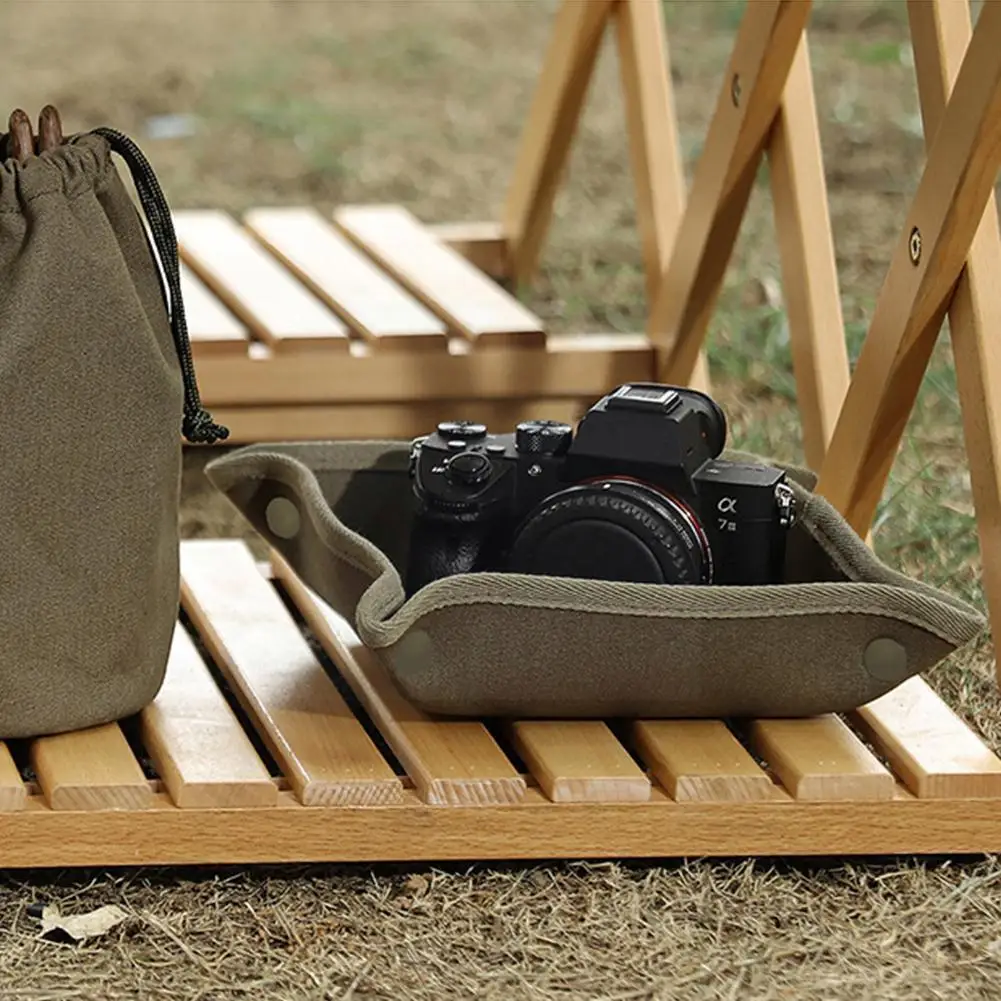 

Парусиновый лоток для кемпинга на открытом воздухе, Настольный ящик для хранения, для спальни, ювелирных изделий, для кемпинга, складной Мус...