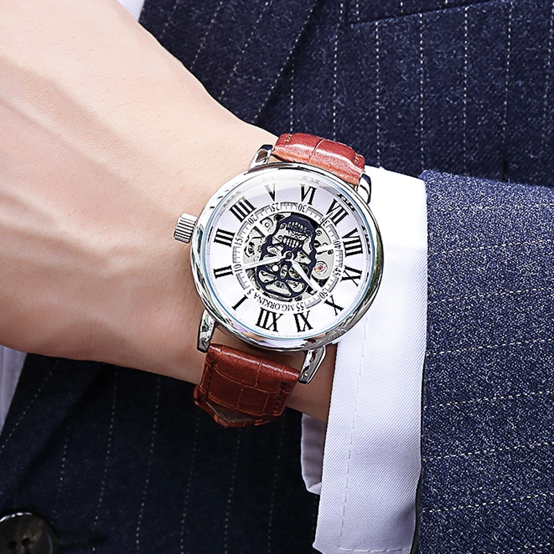 3D череп дизайн римская цифра стимпанк серии ободок золотые часы Скелетон мужские