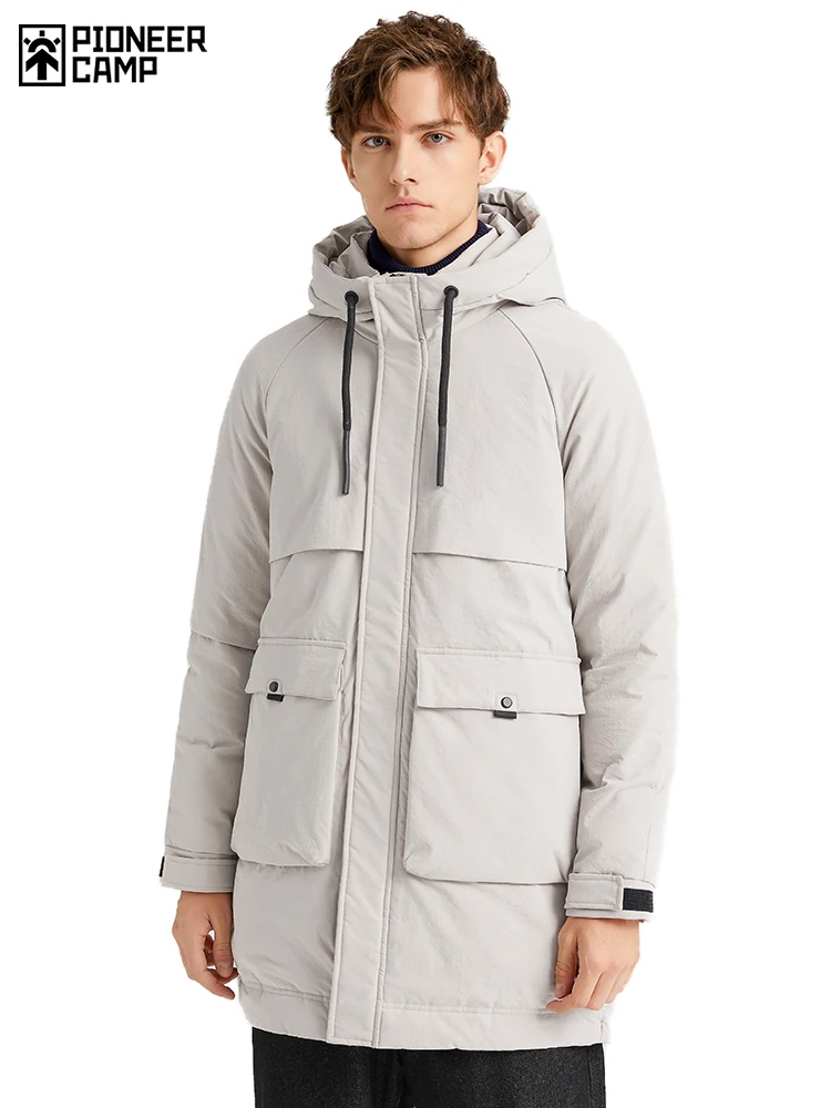 Pioneer Camp 2020 New Winter Men's Coat Down Jackets Casual  Warm Male Long Hooded Thick Apparel AYR901504