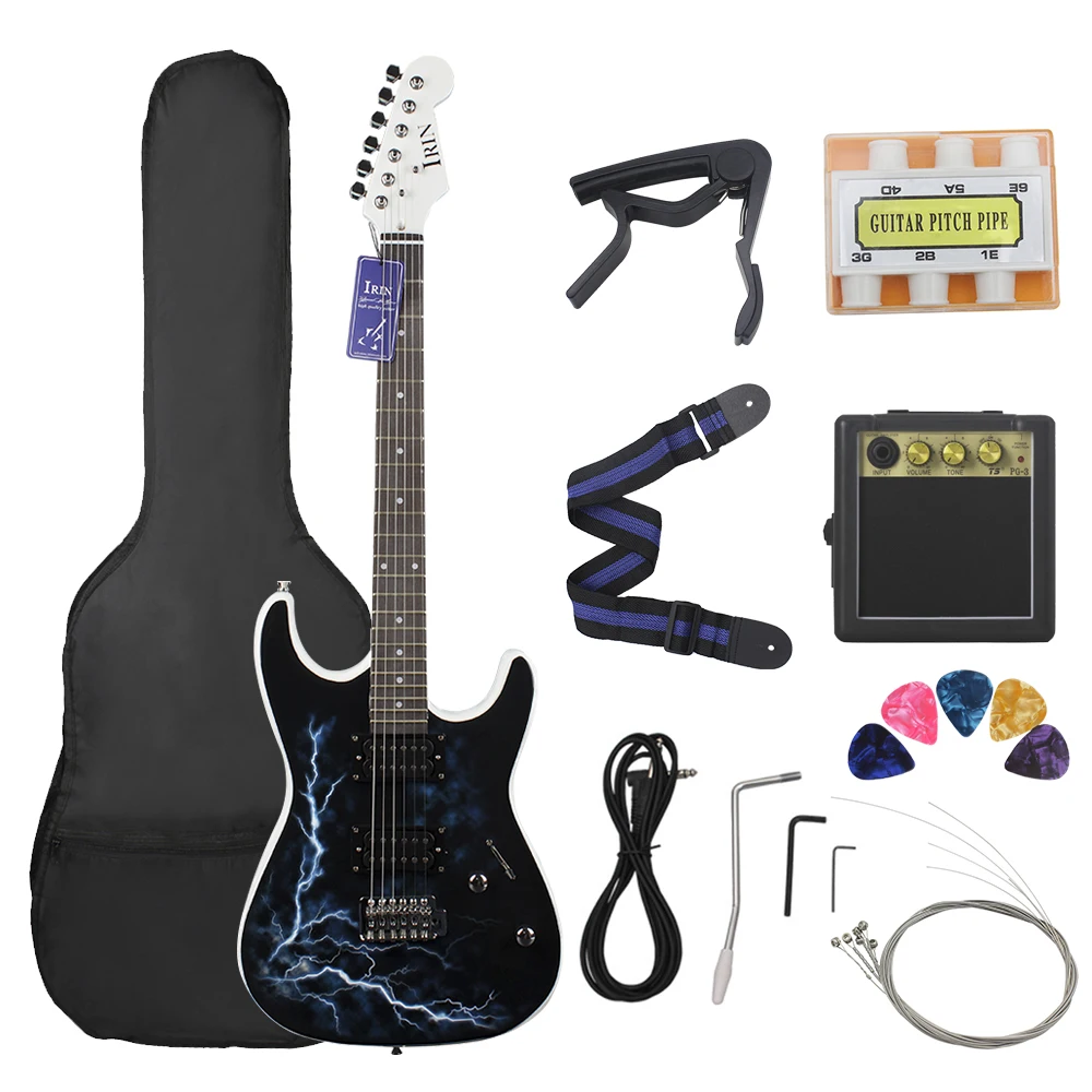 

Электрическая гитара, 39 дюймов, 6 струн, 22 лада, гриф из клена, электрическая гитара с сумкой для динамика, необходимые детали и аксессуары дл...