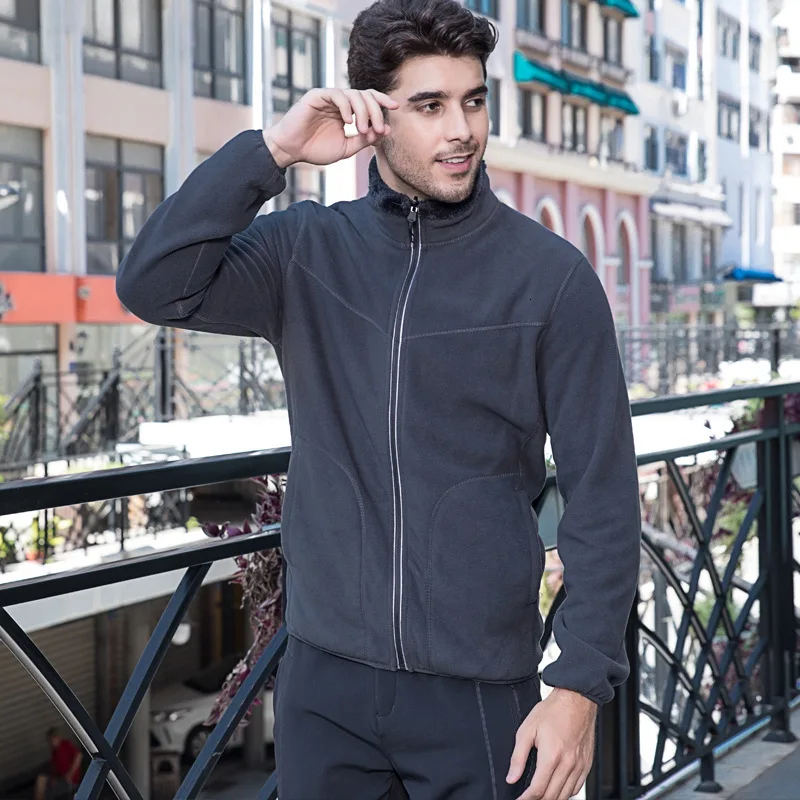 Осенне-зимняя уличная флисовая толстовка куртка плотное теплое пальто с