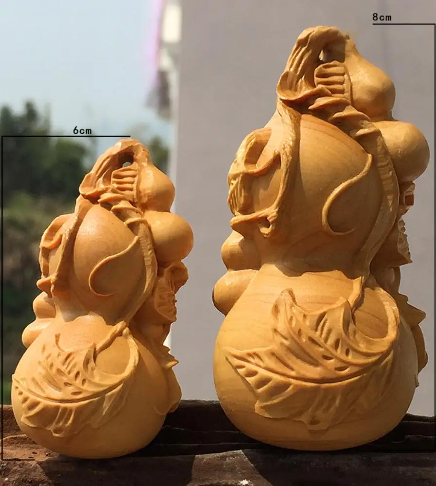 Boxwood Carving Gourd Cultural Games Handpieces Car Pendants Wood Crafts And Decorations | Дом и сад