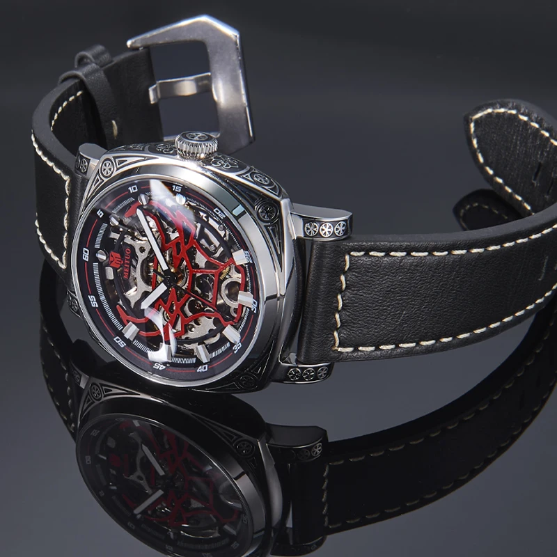 

Self-Winding Mechanical Watch Men's Engraving Hollow Craft Luxury Luminous Waterproof Top Quality Relogio Masculino 2021 NEW