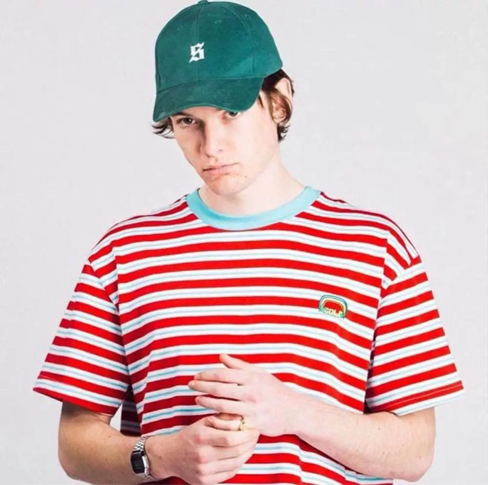 

rainbow Striped golf Le Fleur Tyler The Creator T Shirts T-Shirt Hip Hop Skateboard Street Cotton T-Shirts Tee Top #AB56