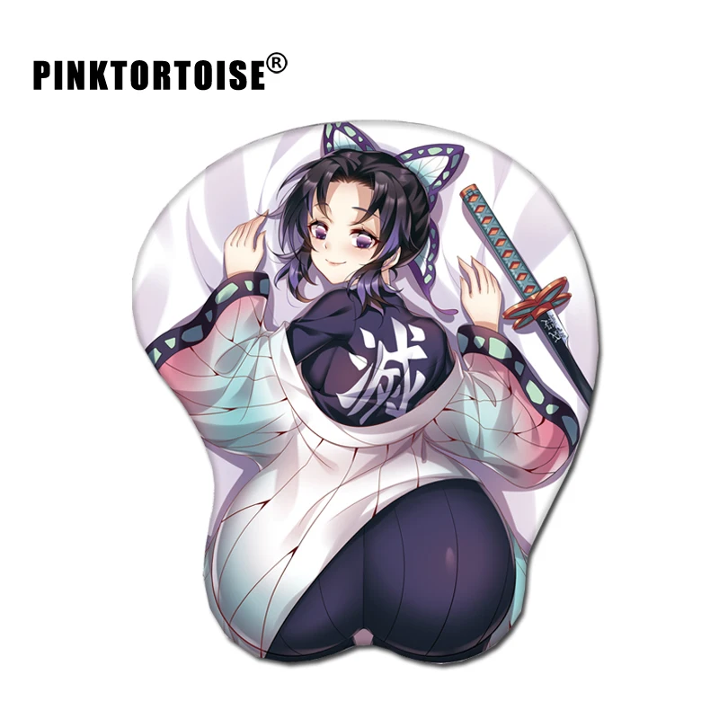 

Anime Demon Slayer 3d Chest Silicone Wrist Rest Mouse Pad notebook PC Kochou Shinobu playmat