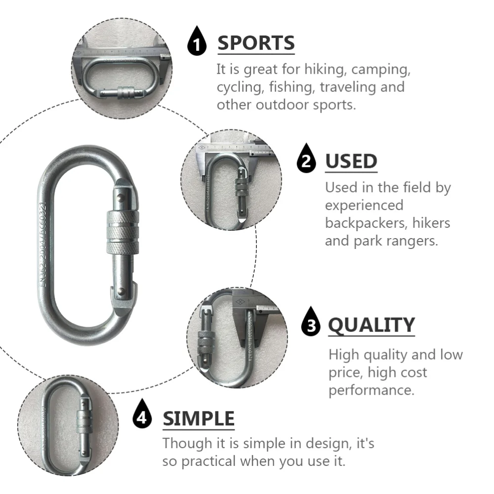 

2Pcs Carabiner Clips Carabiner Buckles Climbing Lock Buckle Hammock Hanging Hook