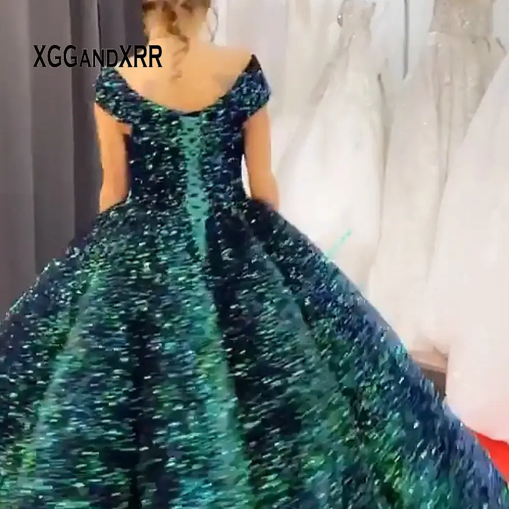 Luxury Burgundy Prom Dress Long 2020 Off Shoulder Sequin Lace Up Ball Gown Formal Dresses Sexy Reflective Pageant Evening Gowns