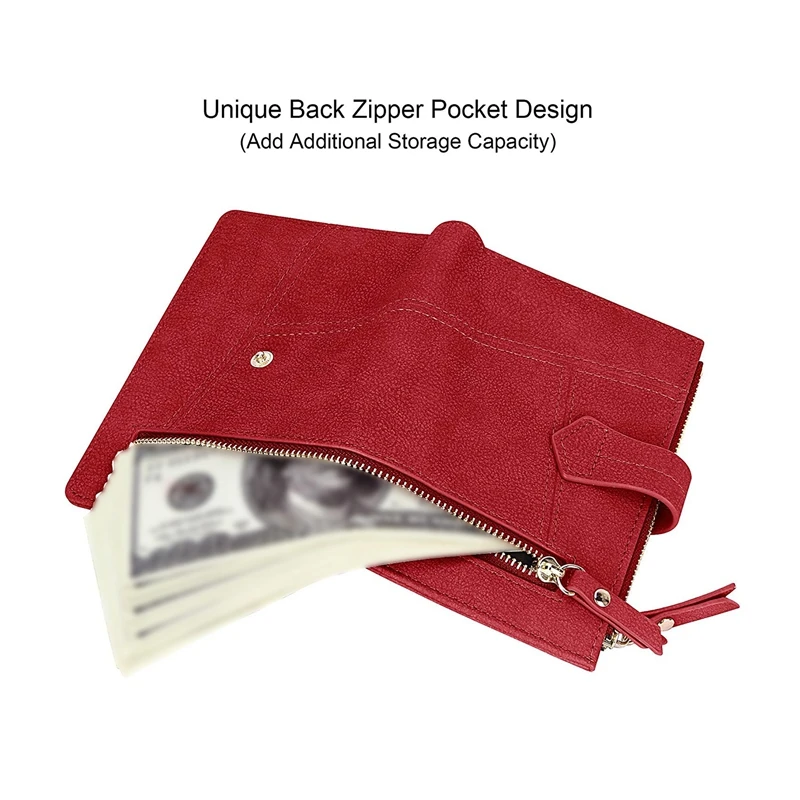 Ms. Short Two-Fold Wallet Zipper Bag with a Credit Card Document Pocket |