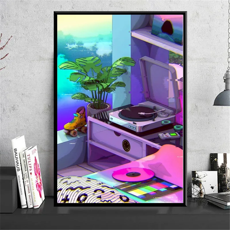 Киберпанк творческие личные цвета популярные художественные картины на холсте