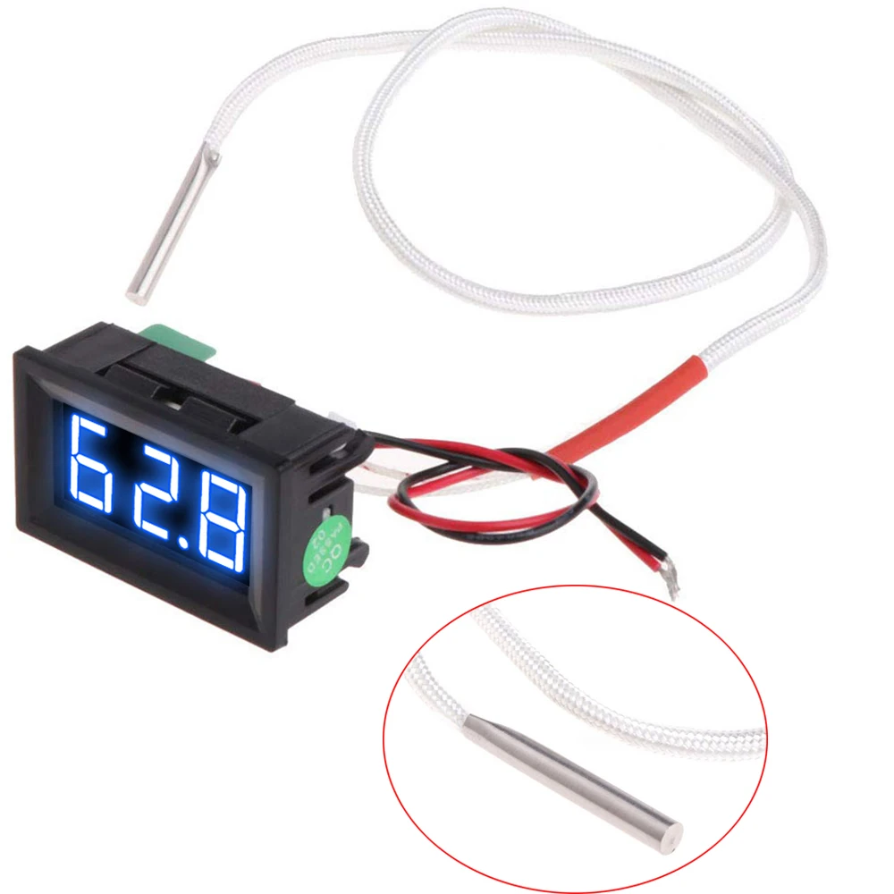 K-type R06 Blue XH-B310 цифрового дисплея СИД пробки Термометр 12V измеритель температуры k-типа M6 регулятор температуры с термопарным тестер-30~ 800 градусов термограф - Цвет: K-type R06 Blue