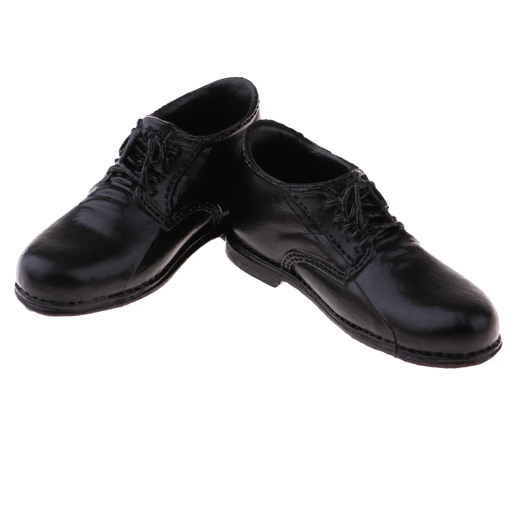 

1/6 масштабная модель черные кожаные туфли для детей возрастом от 12 дюймов Запчасти