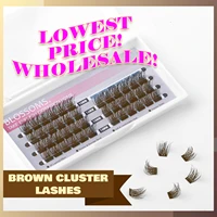 muselash brown cluster lashes d curl half lash extension supplies individual eyelashes 48 clusters diy volume eye makeup
