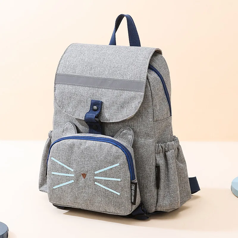 구매 새로운 대용량 더블 어깨 엄마 기저귀 가방 방수 분리형 견인 가방 보온병 병 가방 부모 아이 가방, 엄마 기저귀 가방