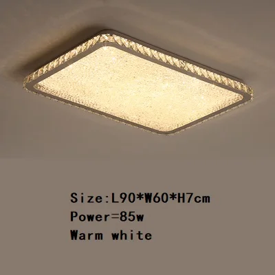 L90xW60cm Warm white Современный хрустальный светильник-люстра в виде подсвечника кристальная круговая квадратная iluminaria люстры потолочные люстры de cristal luminarias - Цвет абажура: L90xW60cm Warm white