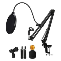 new microphone stand with blowout preventercondenser adjustable mic standmicrophone with arm standmic clipfor radioetc