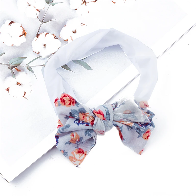 Diadema de flores el&aacute;stico estampado para ni&ntilde;os y reci&eacute;n nacidos, bandanas con lazo para beb&eacute;, sombreros ni&ntilde;as, regalos bonitos, accesorios para fotos-5