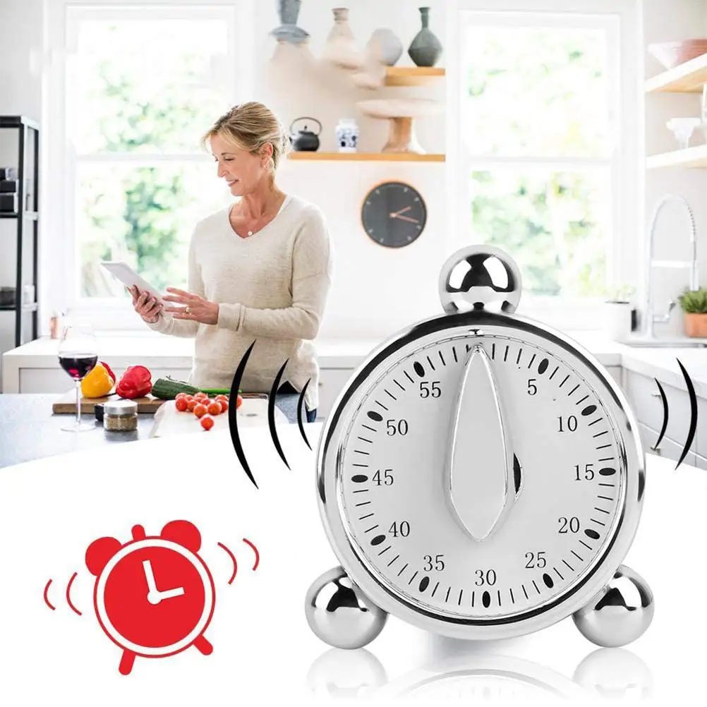 

60 Minutes Countdown Alarm Clock Kitchen Mechanical Visual Timer for Cooking Baking Kids Classroom Meeting Management Teaching