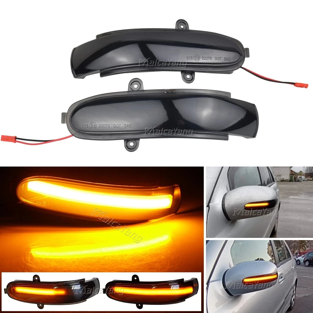 2pcs flashing water dynamic blinker for mercedes benz c class w203 s203 cl203 2001 2007 led turn signal side mirror light free global shipping