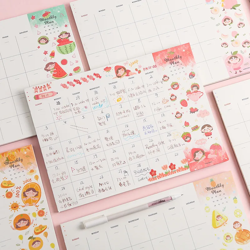 2020 30 дневный план Ежемесячный ежедневного обучения милые блокноты для записей