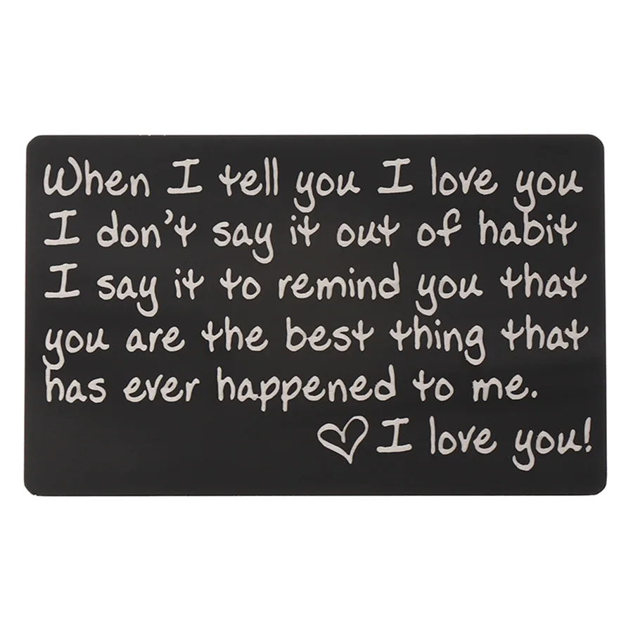 2 Mini Love Note, кошелек подарки для бойфренда, бумажник для карт, с гравировкой, Перманентная гравировка, юбилейные подарки для мужчин, вечерние сувениры - Цвет: 2