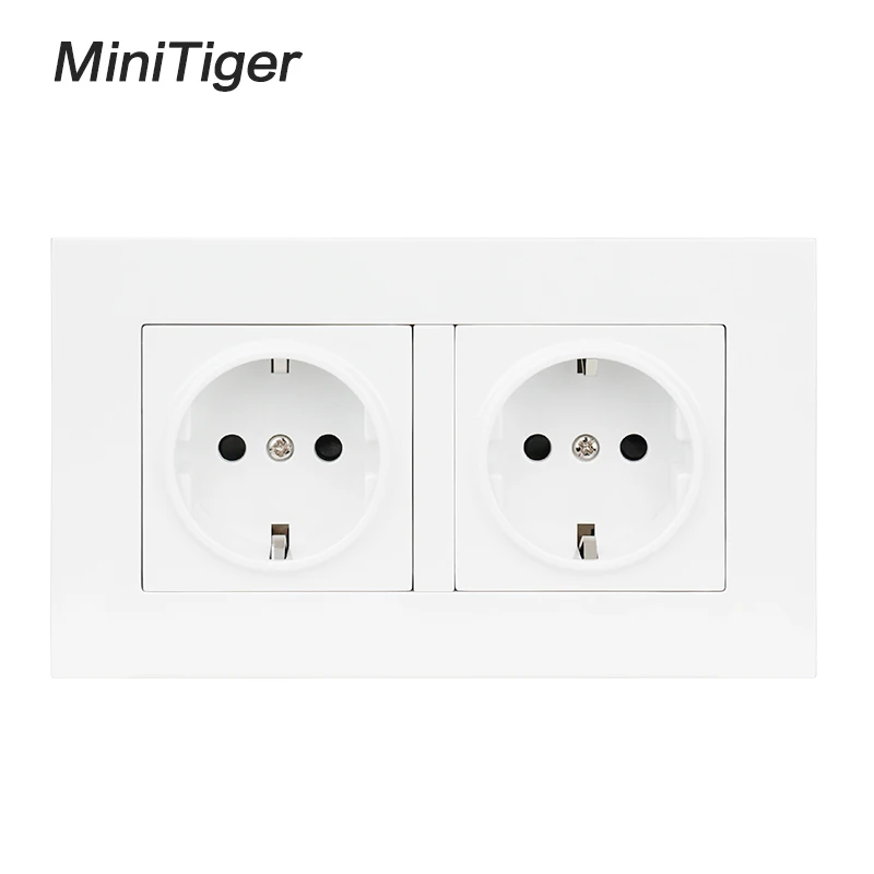 Высококачественная настенная розетка Minitiger с двойным заземлением из золота и