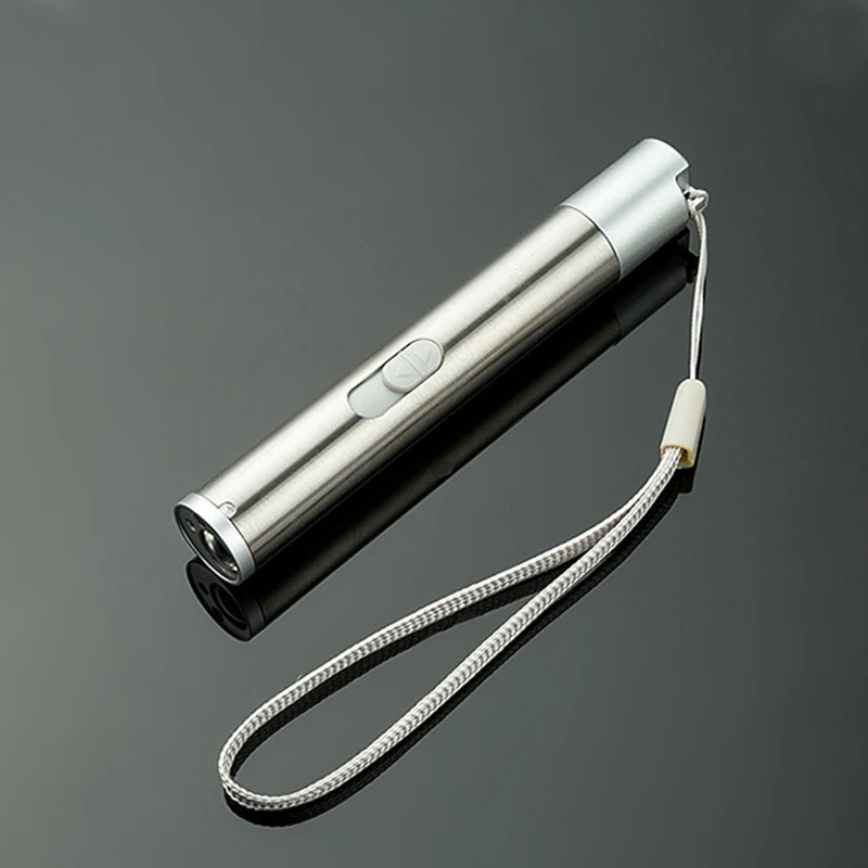 Портативная красная мини лазерная указка 3 в 1 фонарик USB Перезаряжаемый для кошек