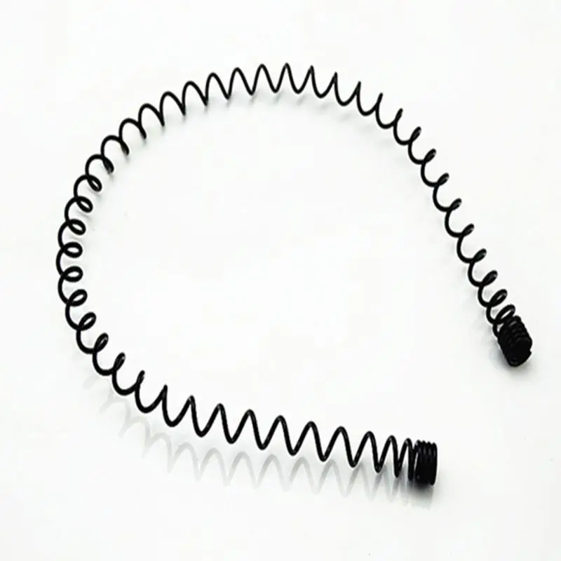 

5Pcs/set Unisex Simple Black Metal Plastic Hair Hoop Spring Wavy Wash Face Headband