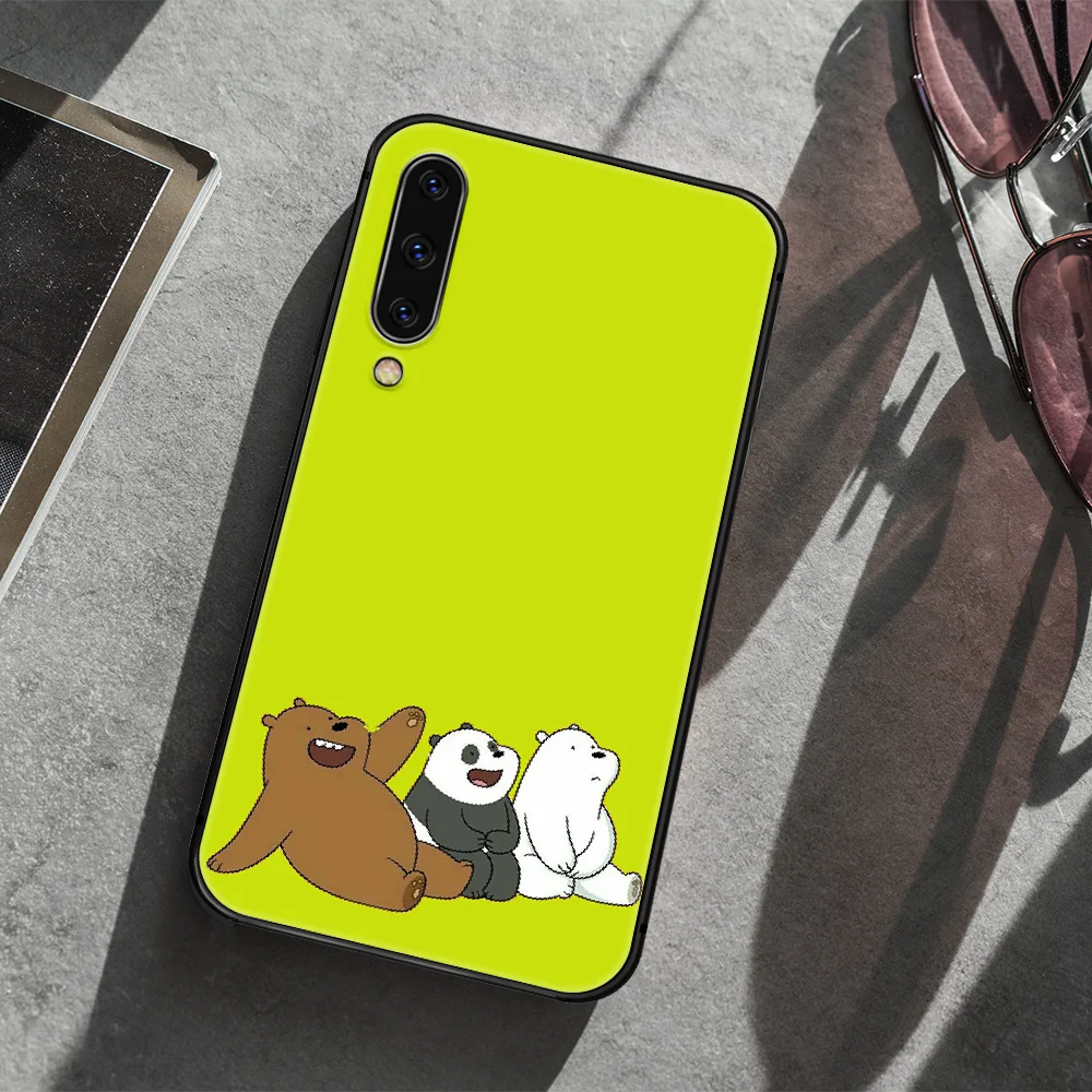 

cute Cartoon Bare Bear Phone Case Cover For Samsung Galaxy A10 A11 A20 E A21 A21S A30 A40 A41 A50 A51 A70 A71 A81 black Prime 3D