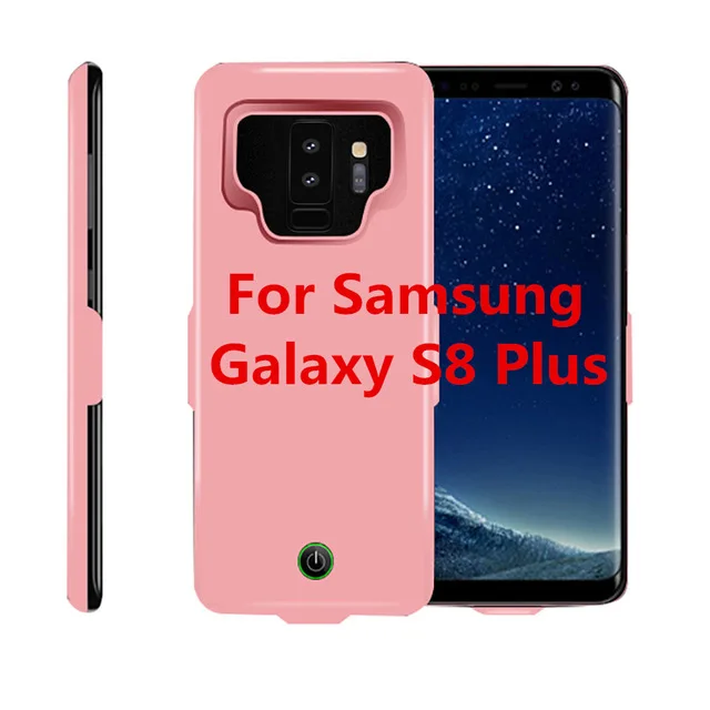 Pink For A8 Plus Для samsung S9 S8 Plus, Дополнительный внешний аккумулятор, 5000 мА/ч, Расширенный чехол для аккумулятора телефона, чехол для samsung Galaxy S9 S8 A8, портативный чехол для зарядного устройства - Цвет: Pink For A8 Plus