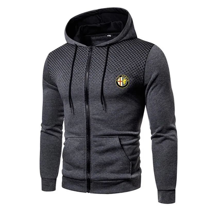 

2021 Alfa Romeo car logo brand hooded cardigan hooded sweater men's fashion street hipster sweatshirt