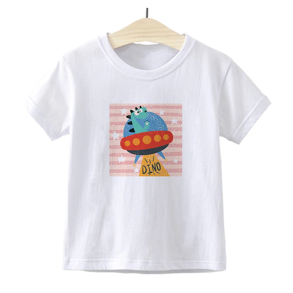 

Alien Dinosaur Cartoon Children T shirt Clothing Toddler Kids Summer Short Sleeve Tshirts Girls Tops Boys Harajuku Aesthetic