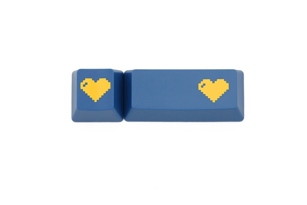 Domikey abs doubleshot keycap pixel heart blue yellow для oem dsa sa cherry profile покер 87 104 gh60 xd64 xd68 xd84 xd75