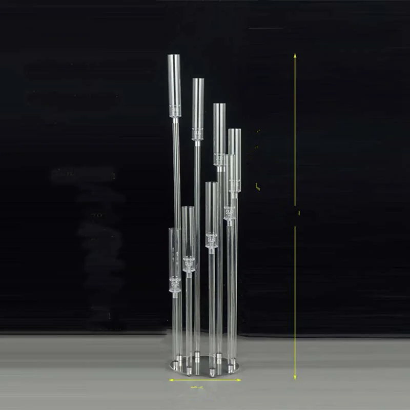 

10pcs)Acrylic 100cm tallest with 8 candlesticks crystal candelabra wedding centerpieces and decorations