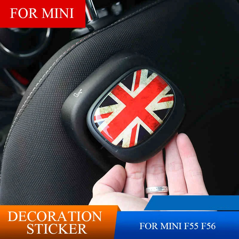 

2Pcs 3D Epoxy 11 Color Car Interior Front Seat Back Handle Stickers Car Styling For MINI Cooper One F55 F56 Jcw Car Accessories