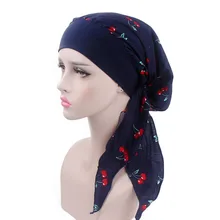 Helisopus – bonnet de nuit en coton élastique pour femmes, bandeau large, Vintage, imprimé, pour la tête, pré attaché, Turban, 2021  (3)