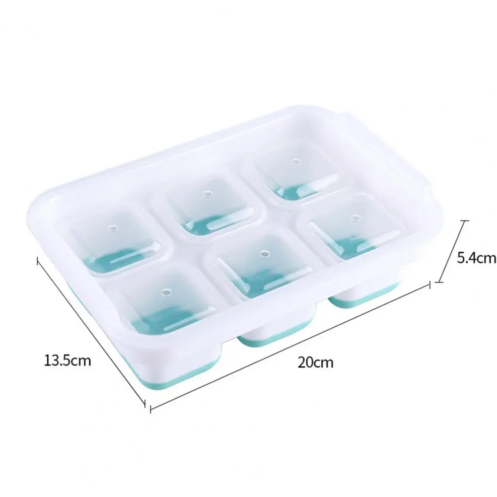 

80% Hot Sales Ice Tray Wear-resistant Non-stick 6 Grids Silicone Ice Cube Tray for Whiskey